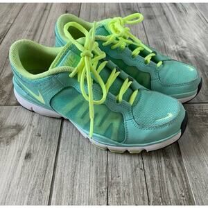 Nike Womens Flex Trainer 2 Running Green Yellow Training Sneaker Shoes 6.5